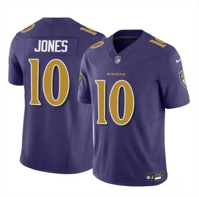 Men & Women & Youth Baltimore Ravens #10 Emory Jones Purple 2023 F.U.S.E Vapor Limited Jersey->baltimore ravens->NFL Jersey